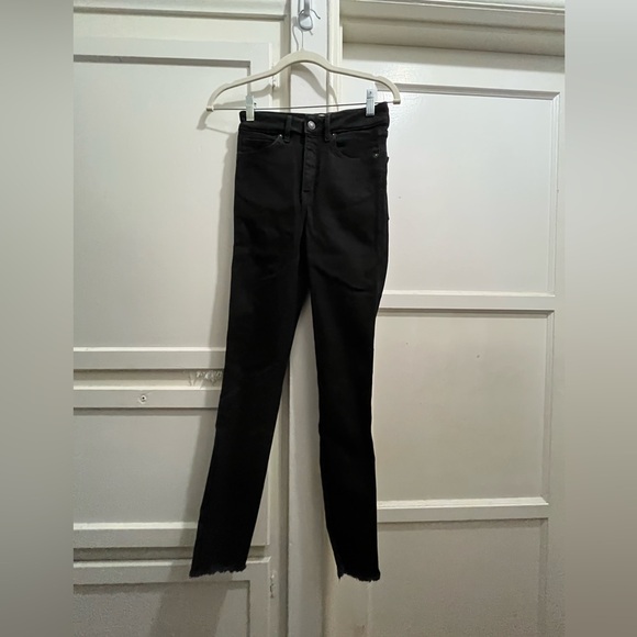 Free People We the free hi rise skinny distressed hem jeans ink black size 26 - Picture 2 of 14